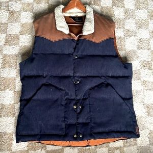Scotch & Soda Vest genuine leather and down padding XL